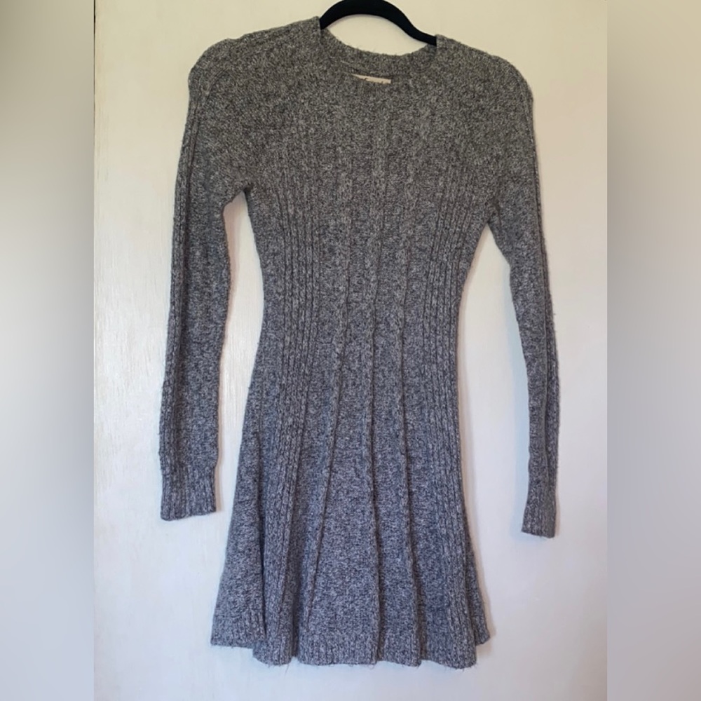 Gray Knit Sweater Dress - Picture 2 of 8
